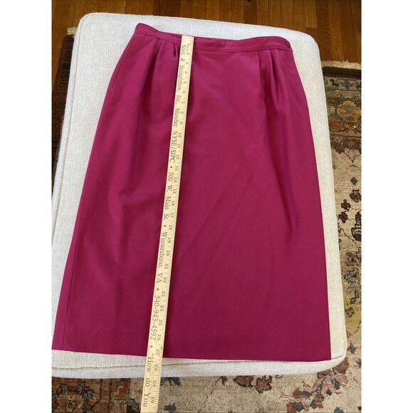 Vintage PENDLETON Virgin Wool Pencil Womens Skirt 12 Waist 30” Magenta Pink USA - Picture 11 of 14